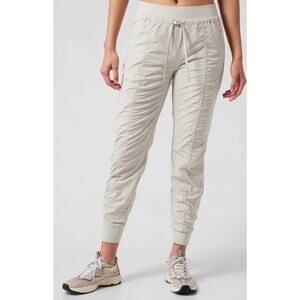 Athleta Light Beige Ruched Track Joggers